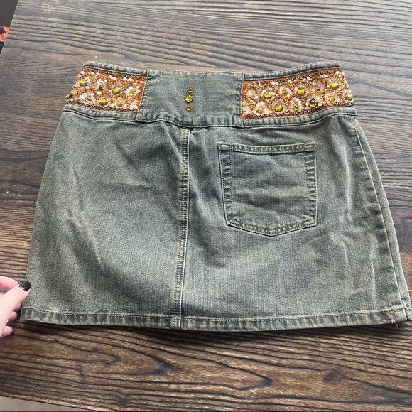 Vintage Y2k sequin denim mini skirt - Picture 4 of 6